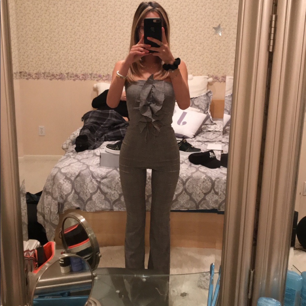 plaid jumpsuit